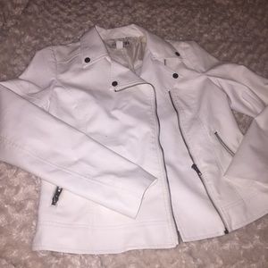 White faux leather jacket